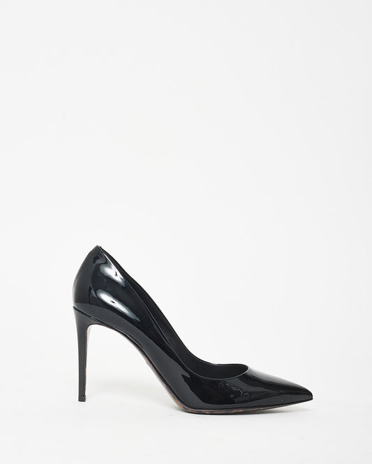 Dolce & Gabbana Black Patent Leather & Leopard Pumps - 40.5