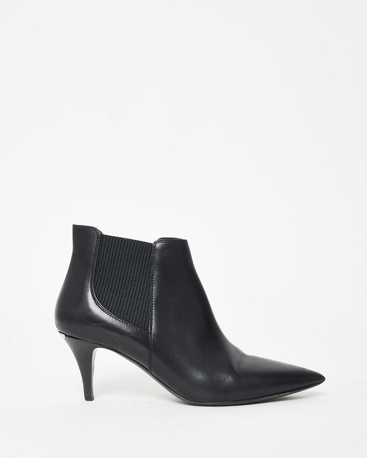 Burberry Black Leather Kitten Heel Bootie - 40