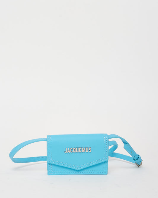 Jacquemus Turquoise Mini Le Porte Azur Crossbody Card Case