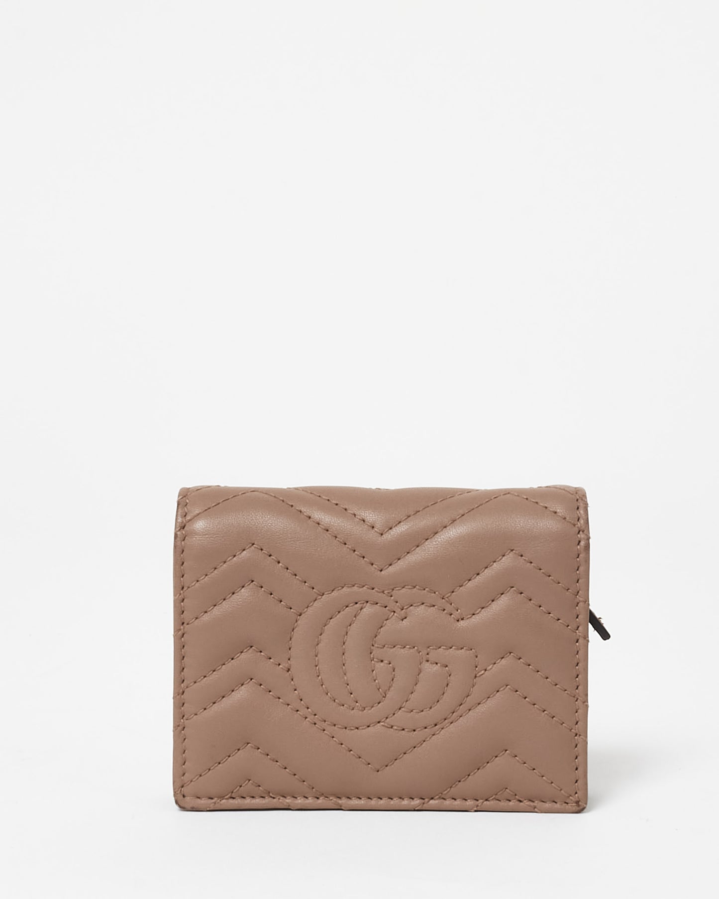 Gucci Mauve Leather Marmont GG Bifold Wallet