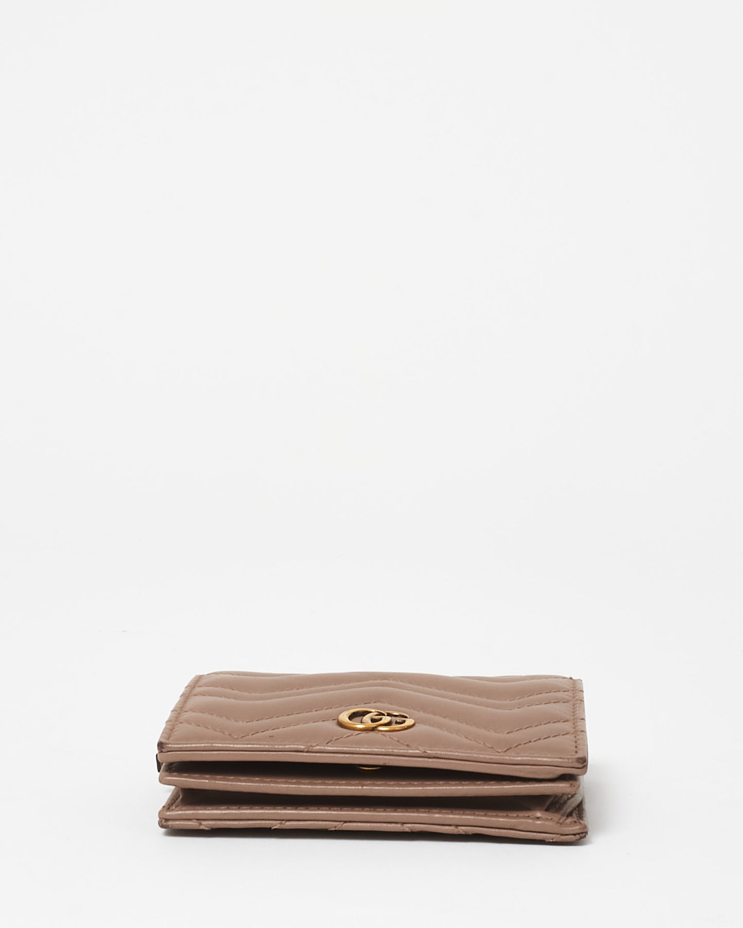 Gucci Mauve Leather Marmont GG Bifold Wallet