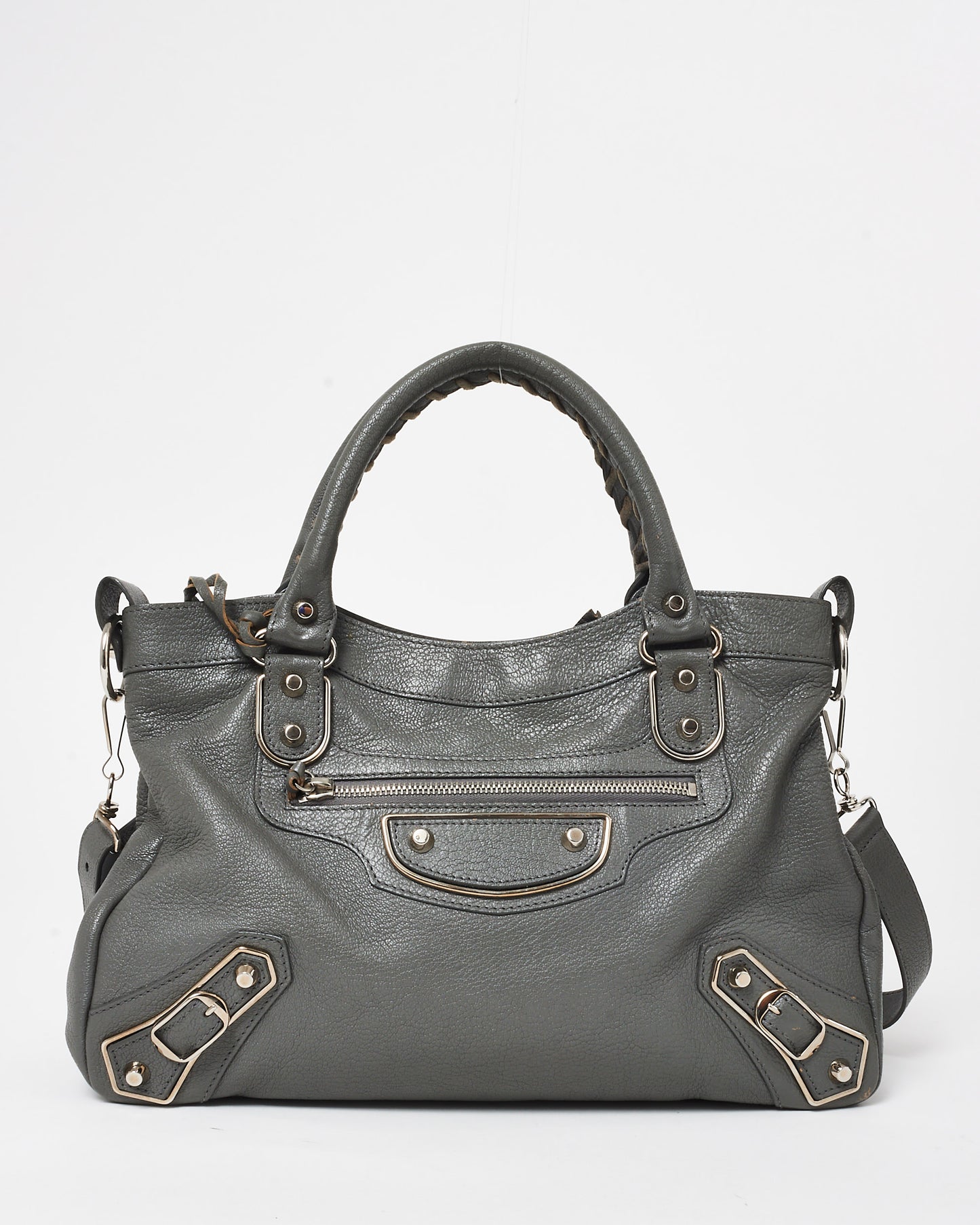 Balenciaga Grey Leather City Edge Top Handle Bag