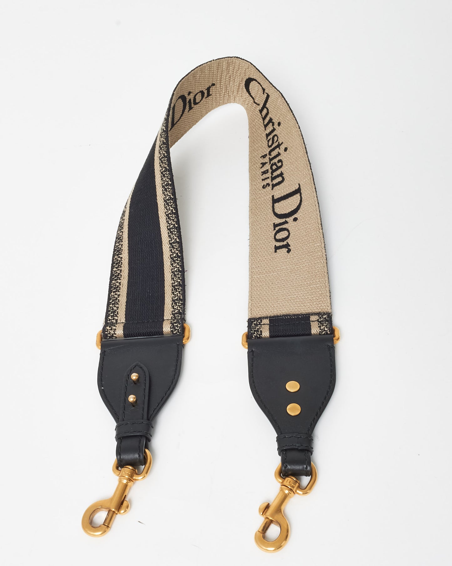 Dior Black & Cream Logo Canvas Guitar Strap