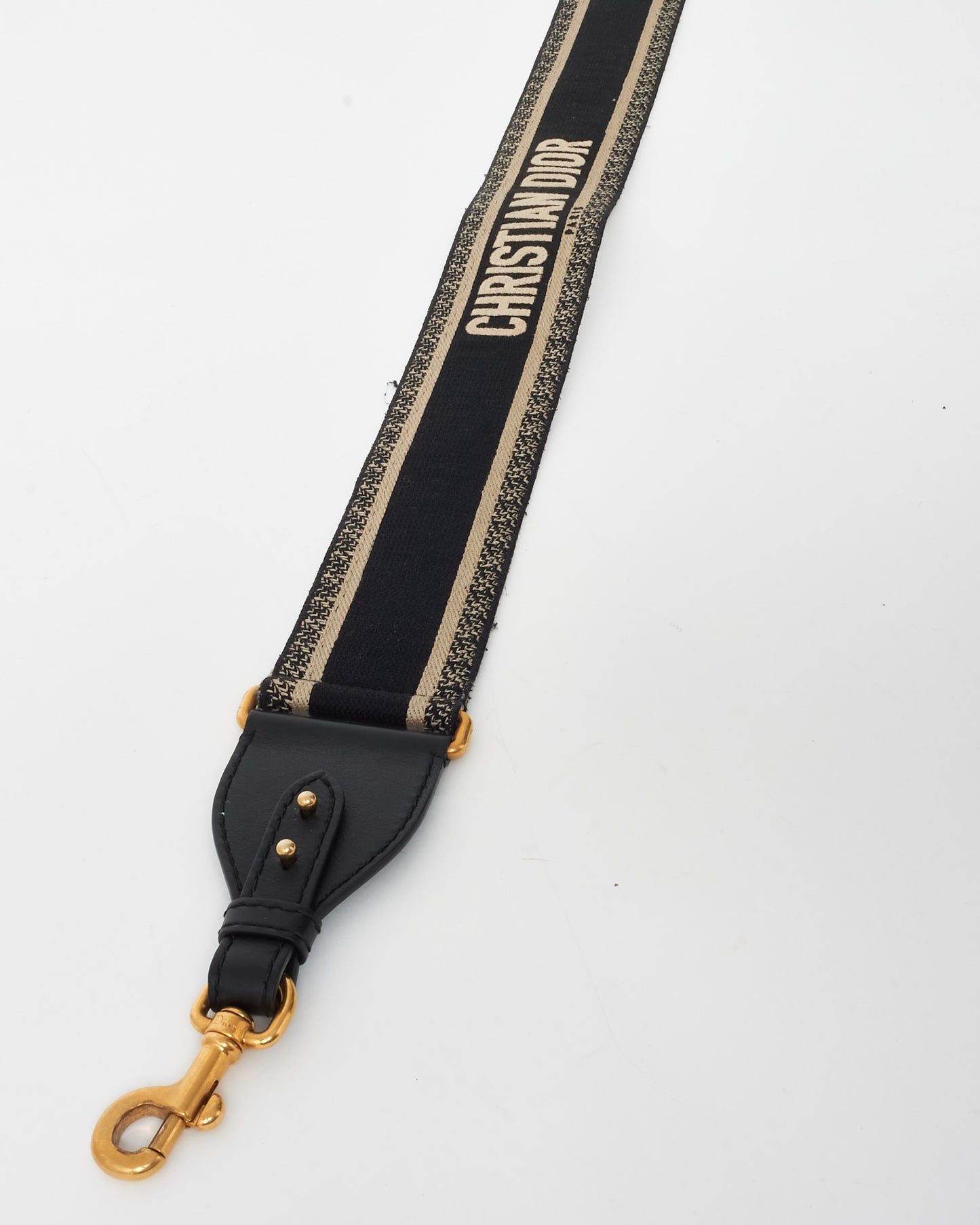 Dior Black & Cream Logo Canvas Guitar Strap