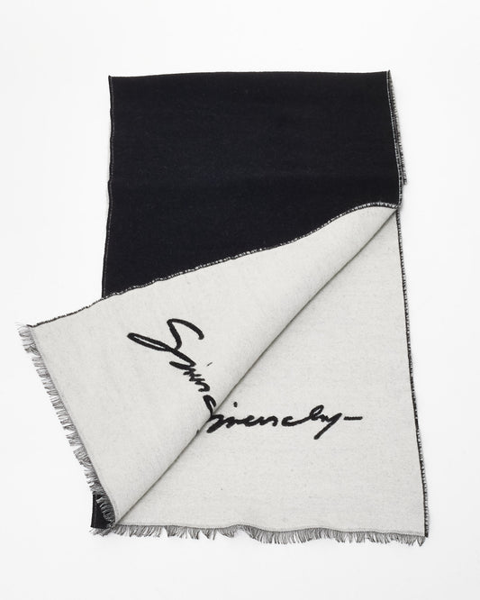 Givenchy Black & White Logo Scarf