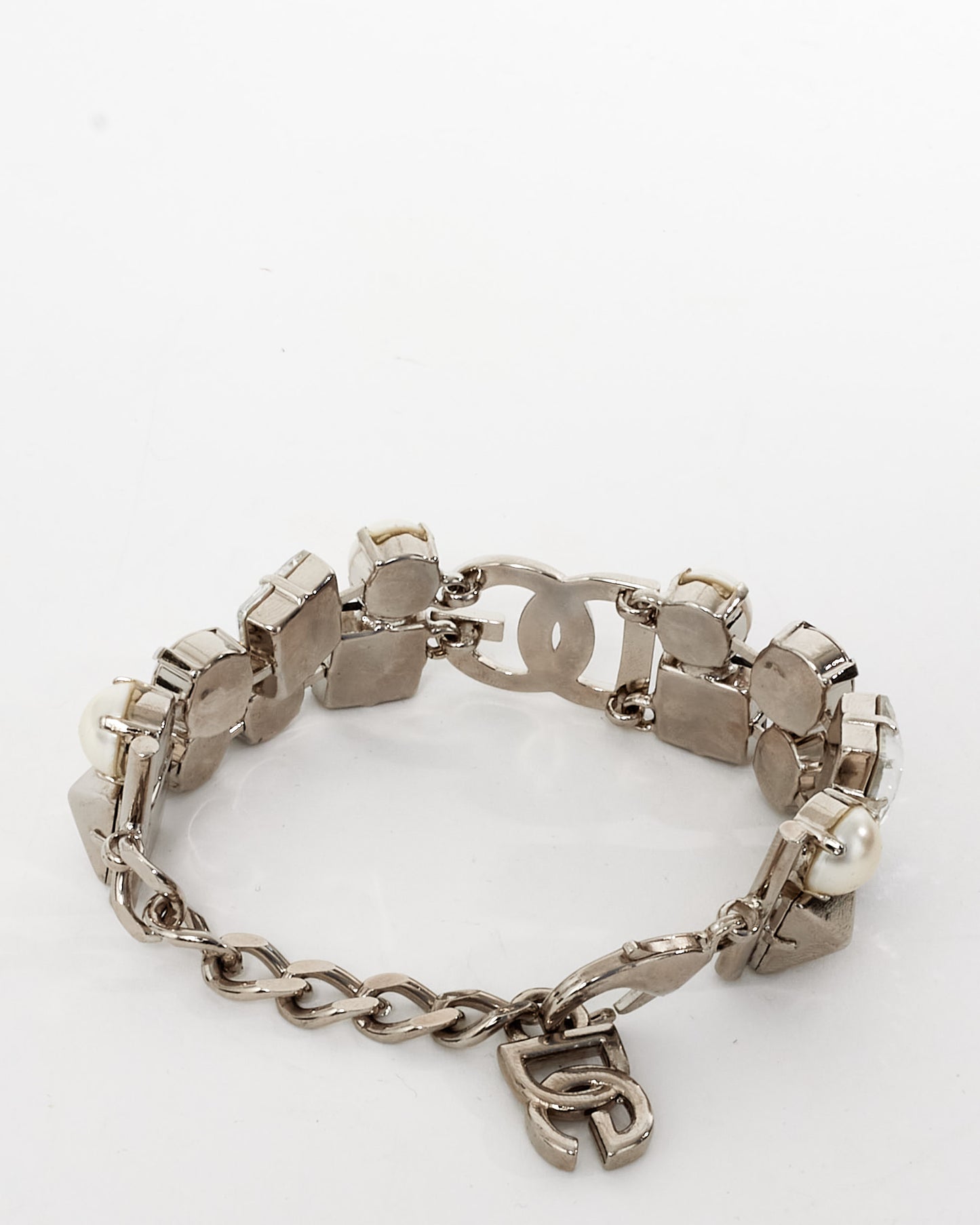 Dolce & Gabbana Black Crystal Logo Bracelet