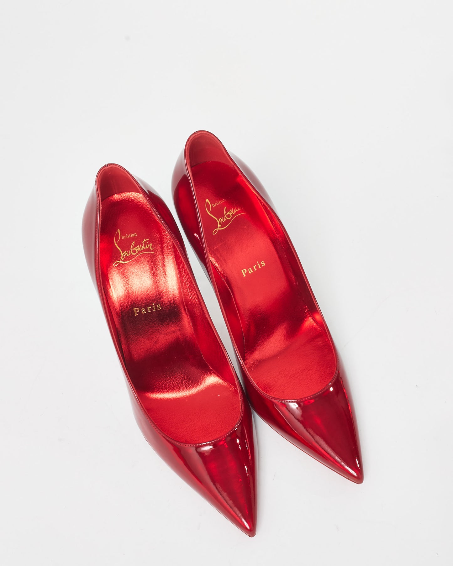 Christian Louboutin Red Glossy Leather So Kate Pumps - 41