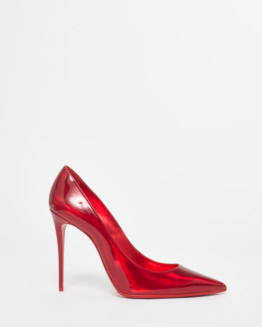 Christian Louboutin Red Glossy Leather So Kate Pumps - 41