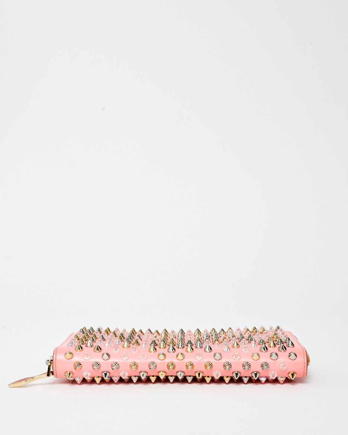 Christian Louboutin Pink Studded Zippy Wallet