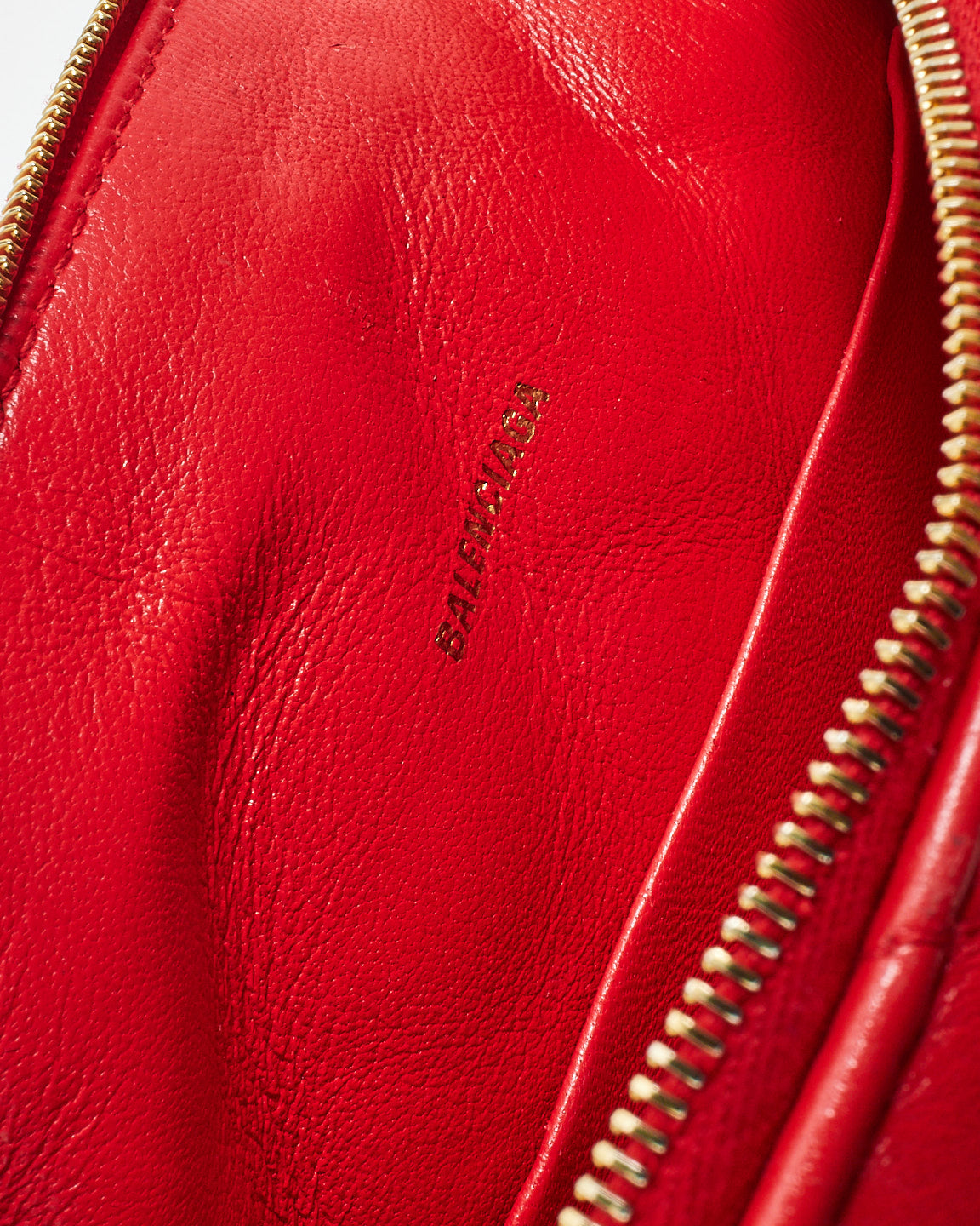 Balenciaga Red Quilted Leather Touch B Logo Camera Bag