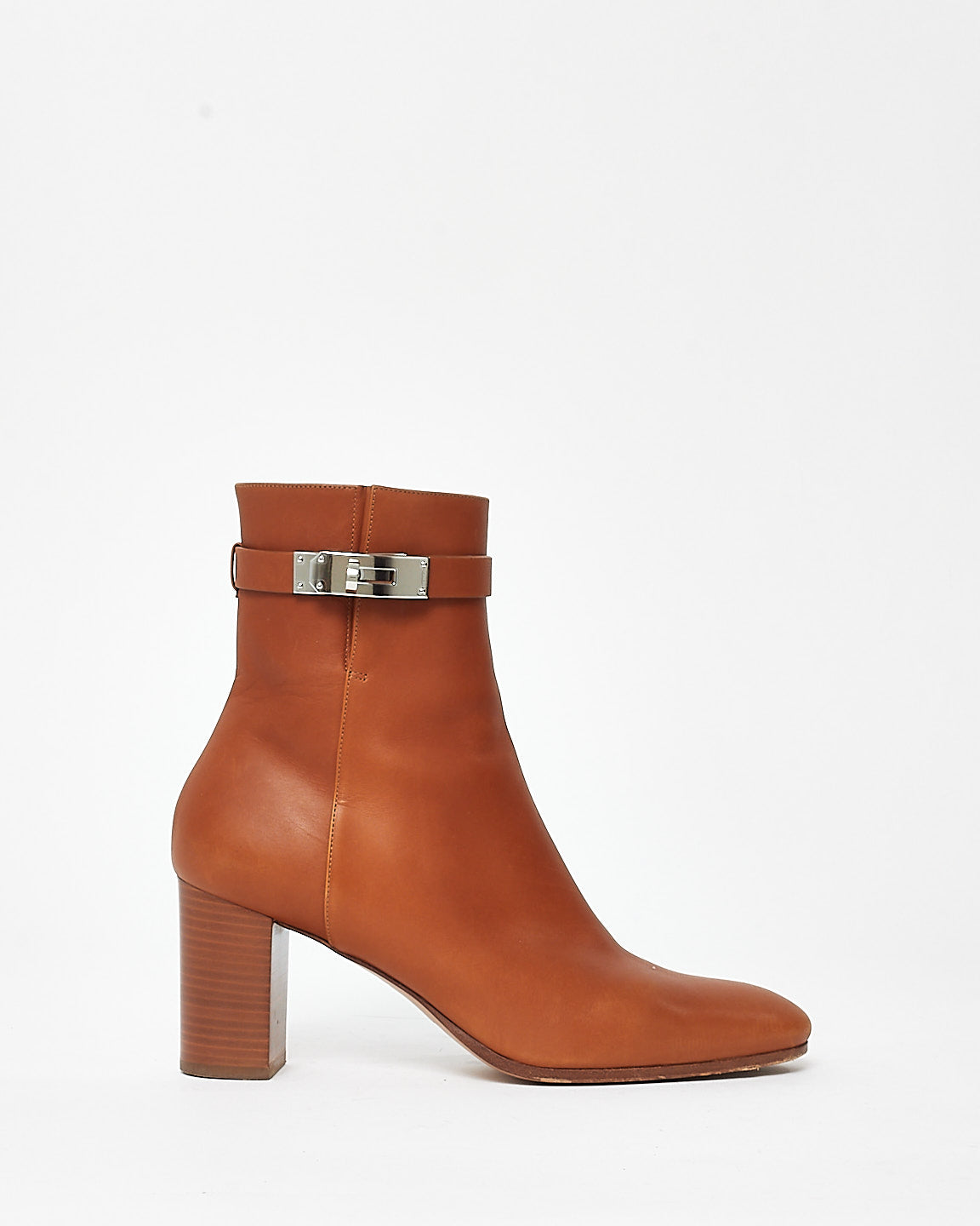 Hermès Gold Leather Saint Germain Ankle Boots - 39.5