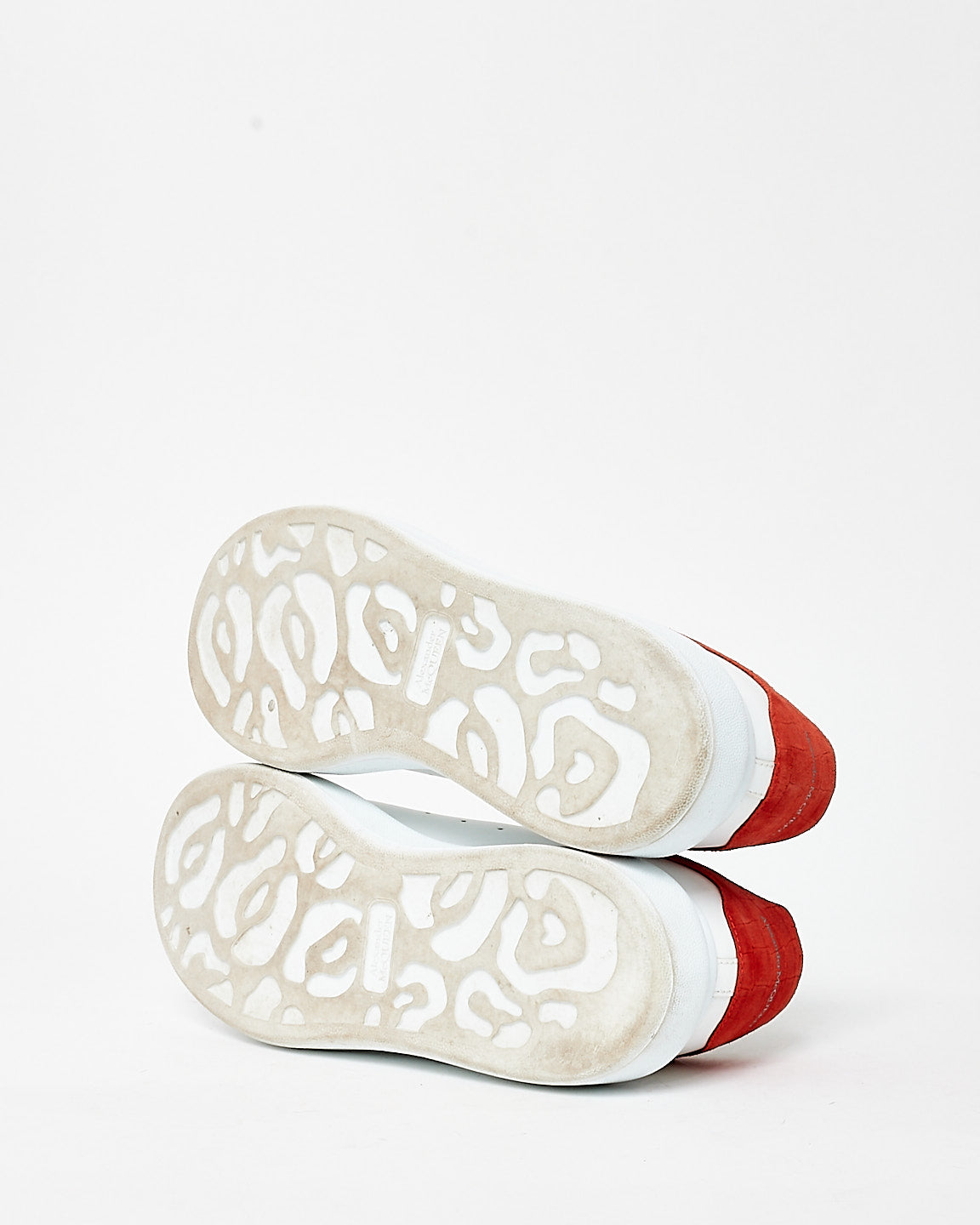 Alexander McQueen White & Red Suede Croc Oversized Sneakers - 41