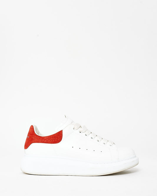 Alexander McQueen White & Red Suede Croc Oversized Sneakers - 41