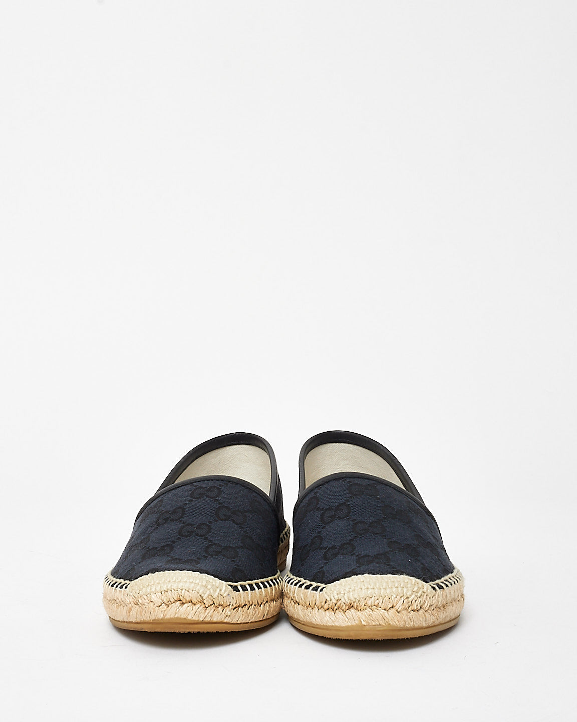 Gucci Black Monogram Canvas Espadrilles - 35