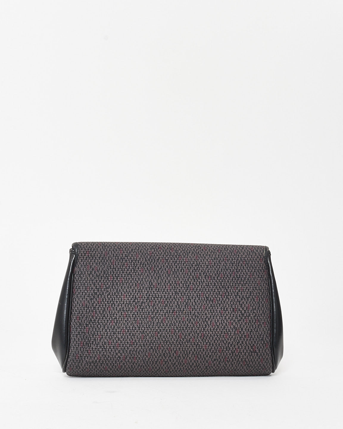 Saint Laurent Vintage Dark Brown & Black Canvas Clutch