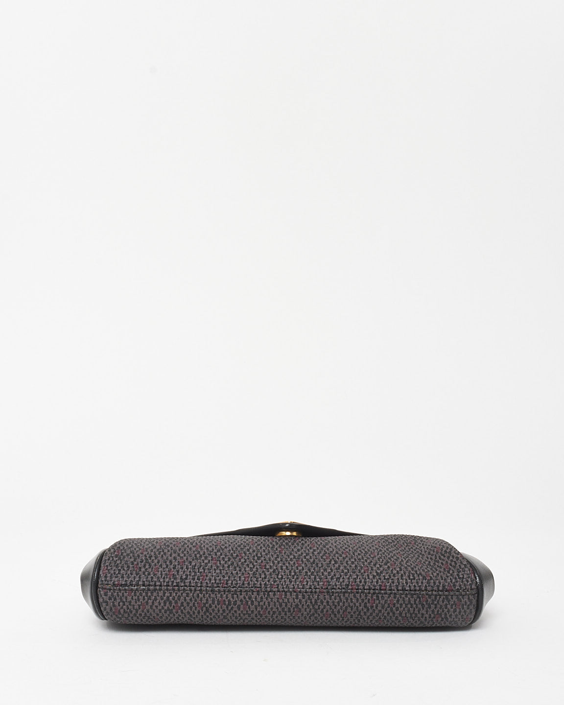 Saint Laurent Vintage Dark Brown & Black Canvas Clutch