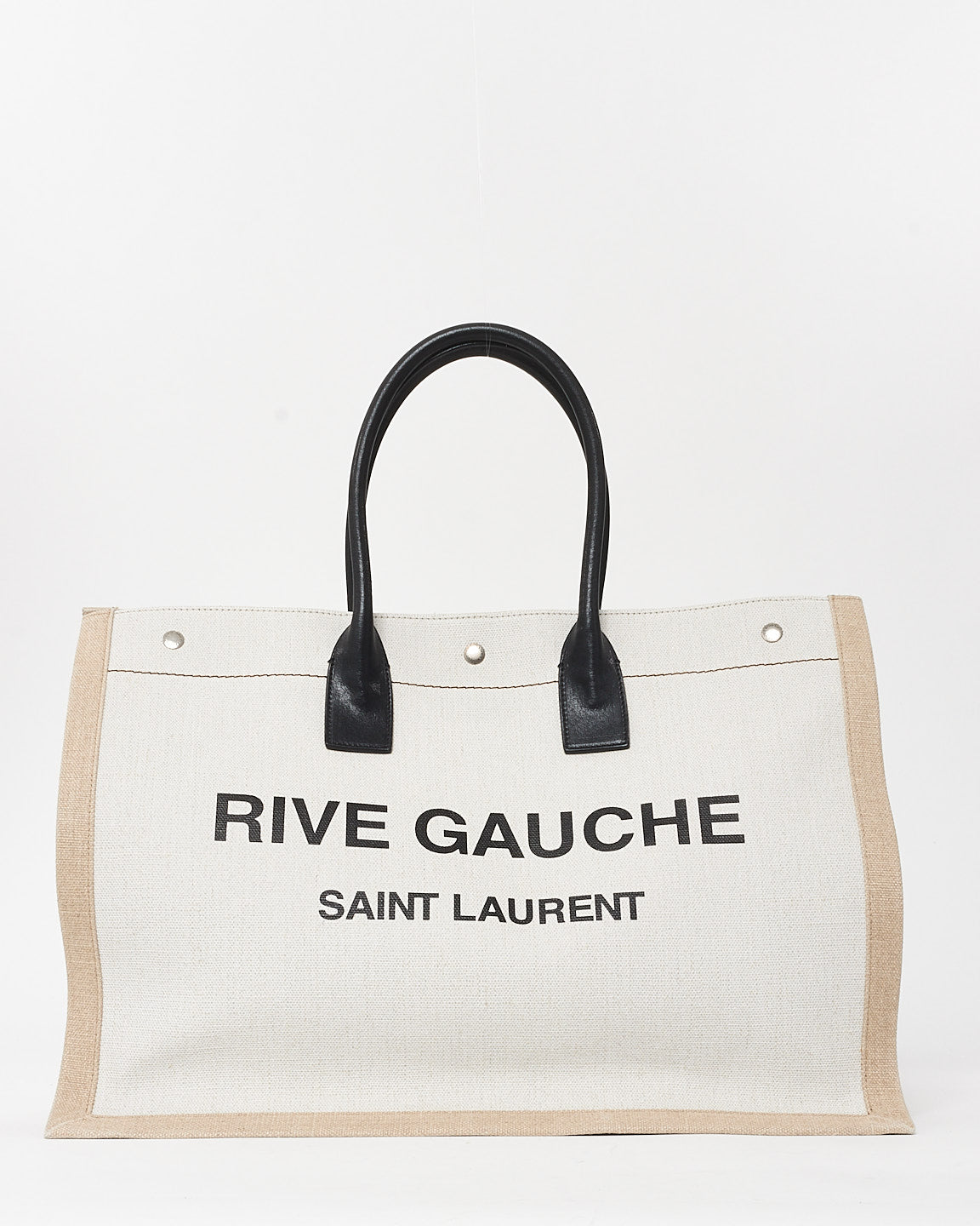 Saint Laurent Beige Canvas "Rive Gauche" Tote Bag