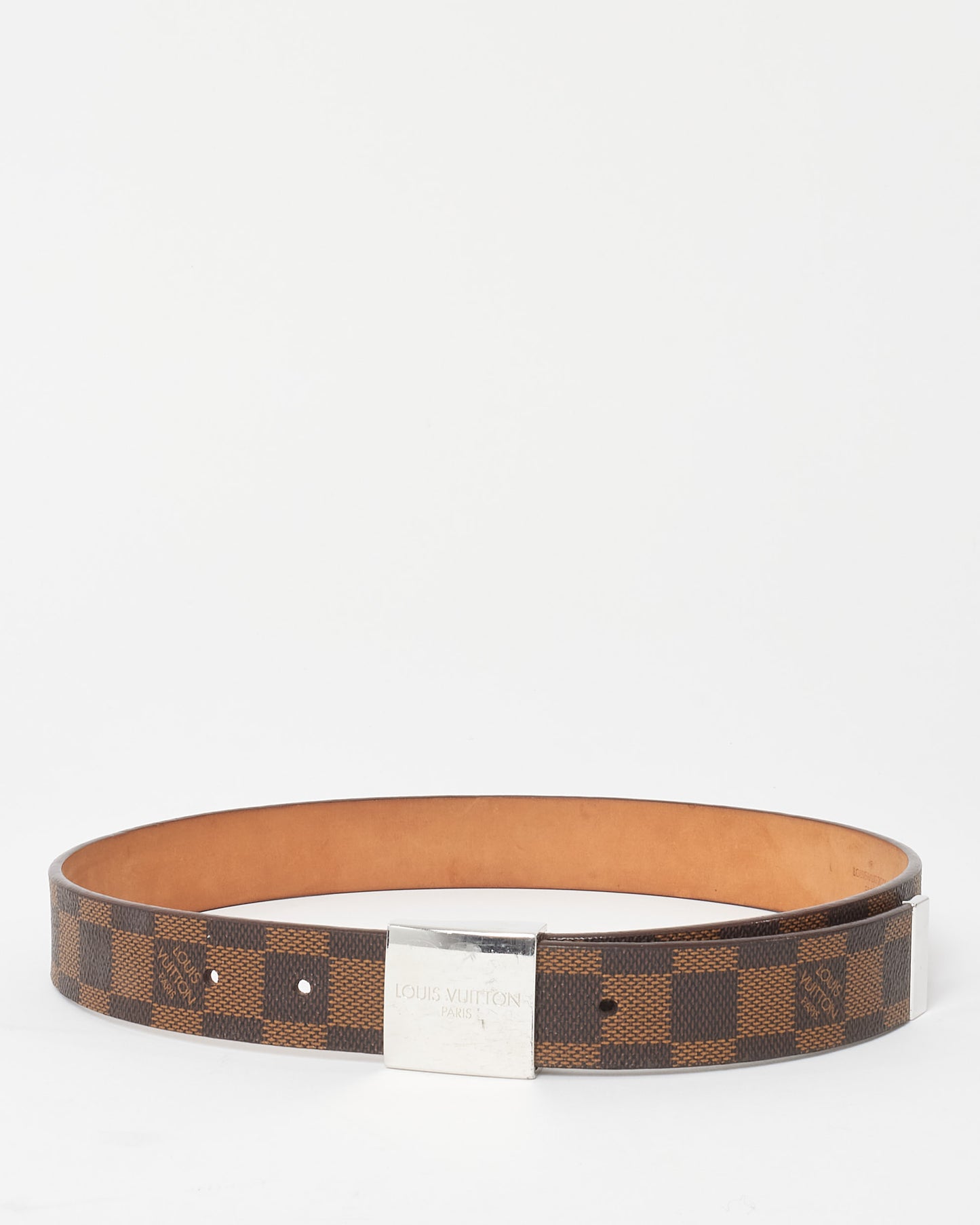 Louis Vuitton Monogram Coated Canvas Damier Ebene Belt - 32"