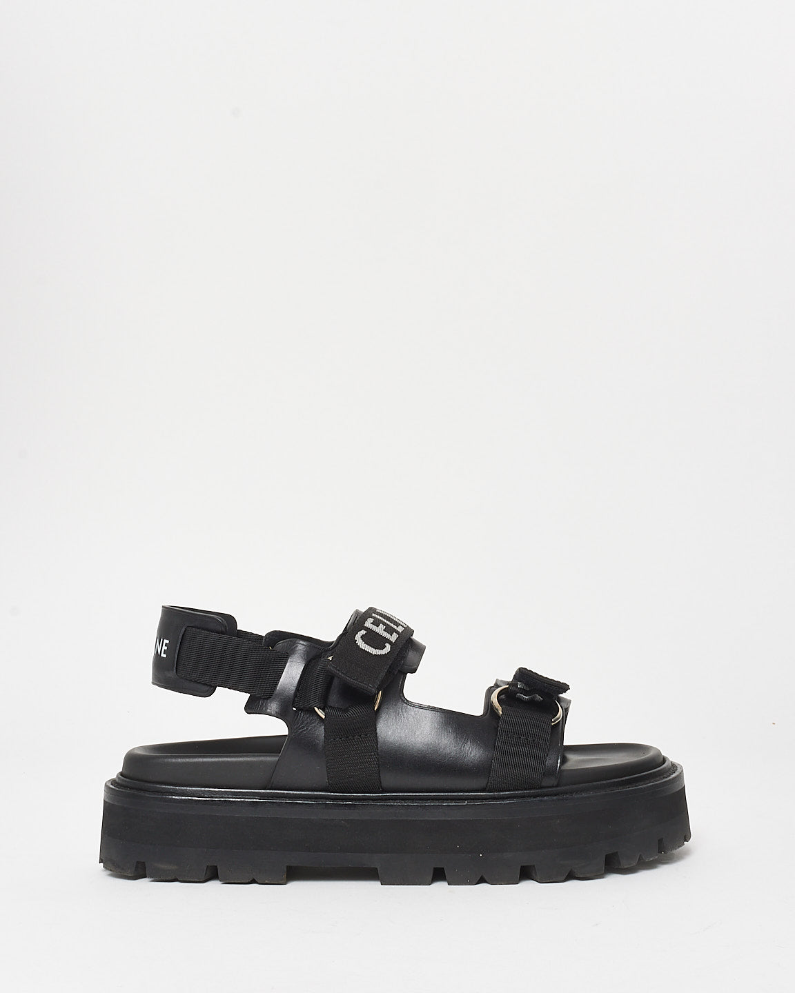 Celine Logo Print Lug Sole Dad Sandals - 40