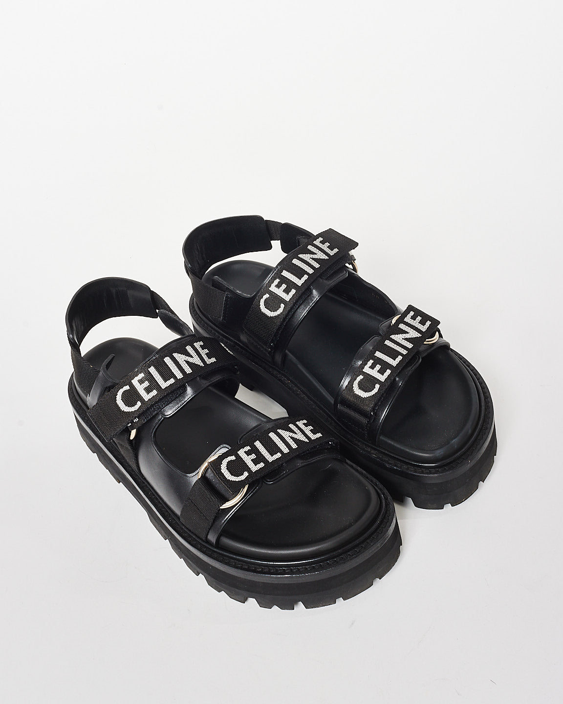 Celine Logo Print Lug Sole Dad Sandals - 40