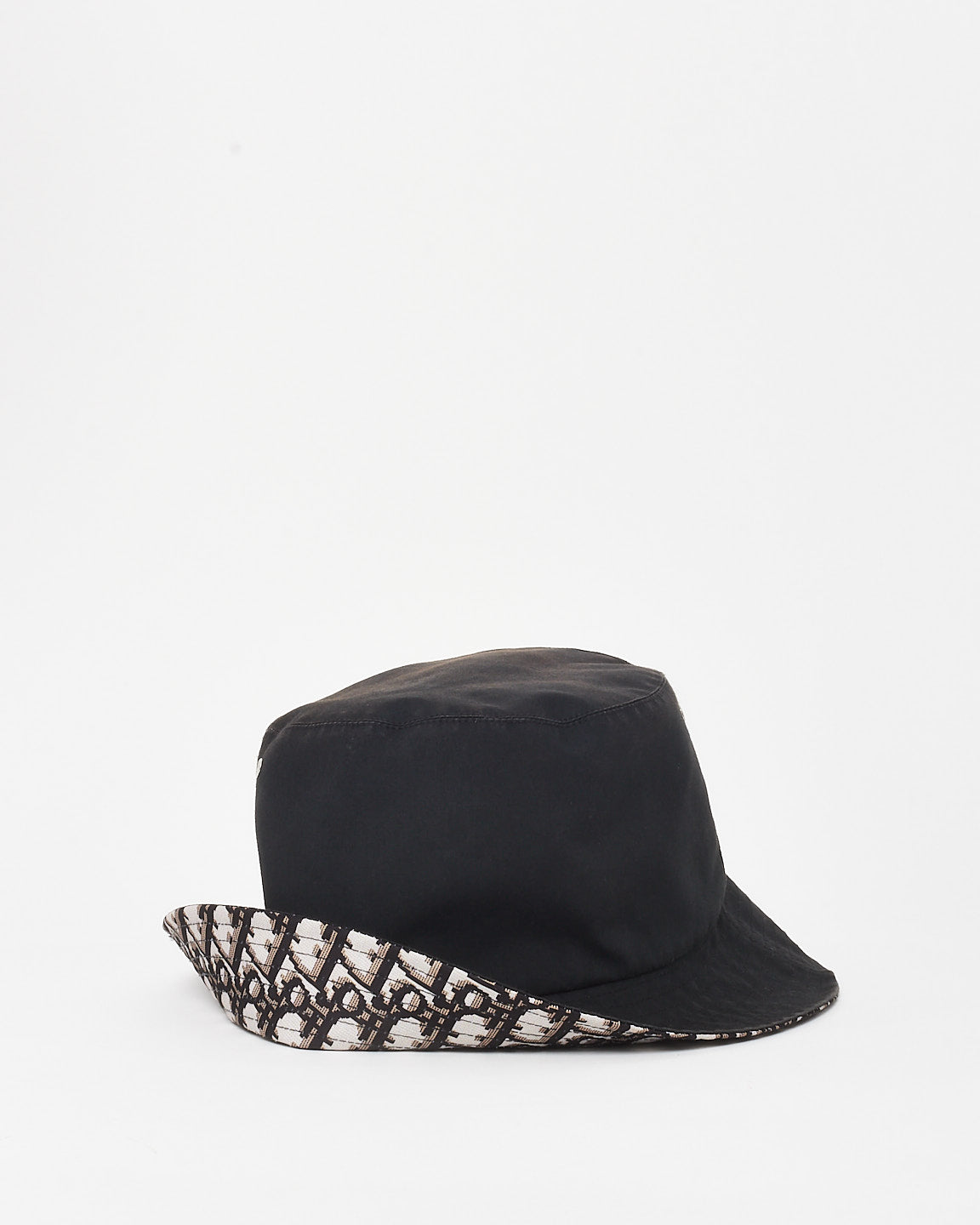 Dior Black Nylon & Oblique Reversible Bucket Hat - 59