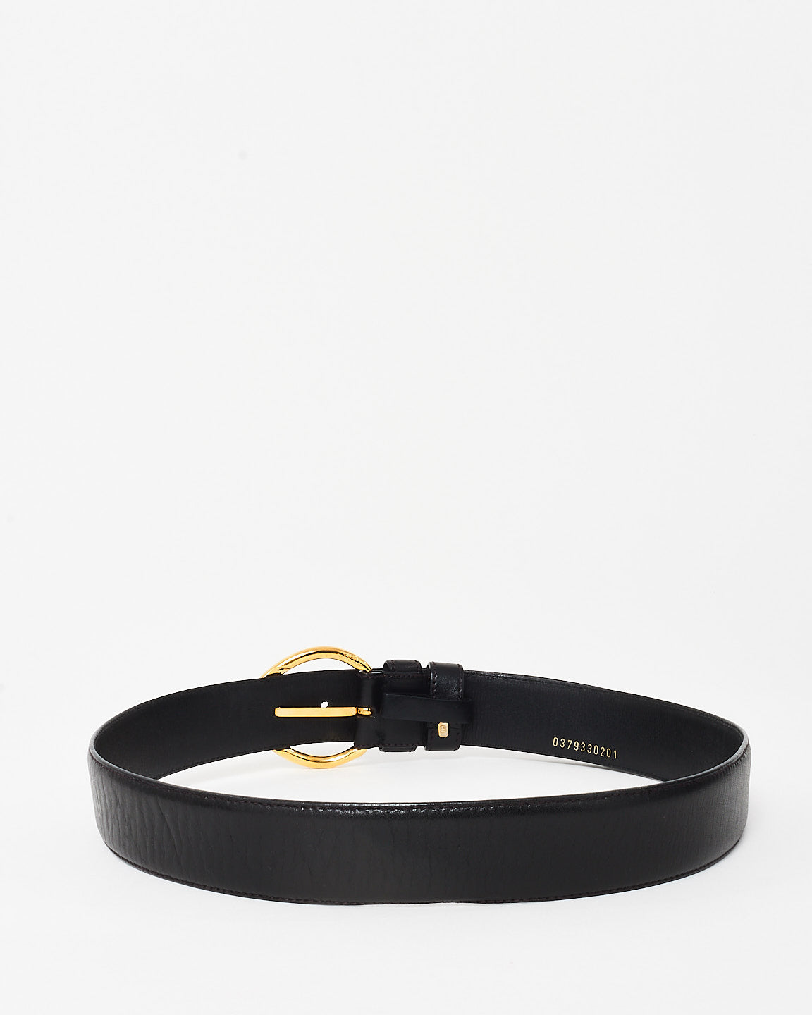 Gucci Black Leather Tear Drop Belt - 80/32