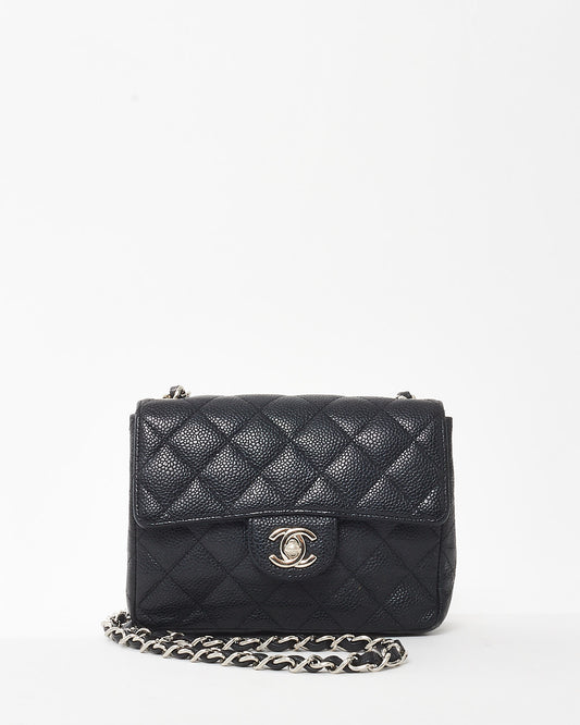 Chanel Black Caviar Leather Mini Square Flap SHW