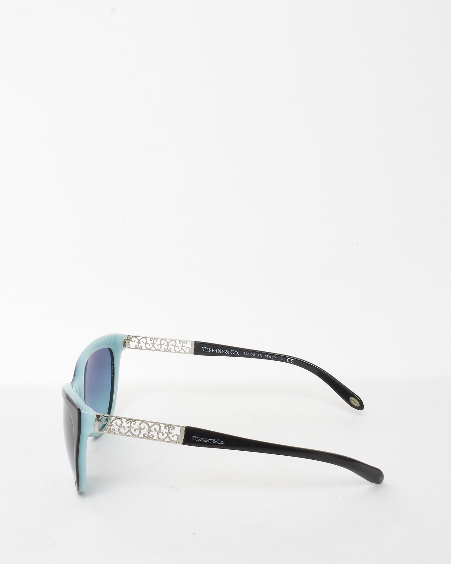 Tiffany & Co. Black Acetate TF4119 Metal Swirl Detail Sunglasses