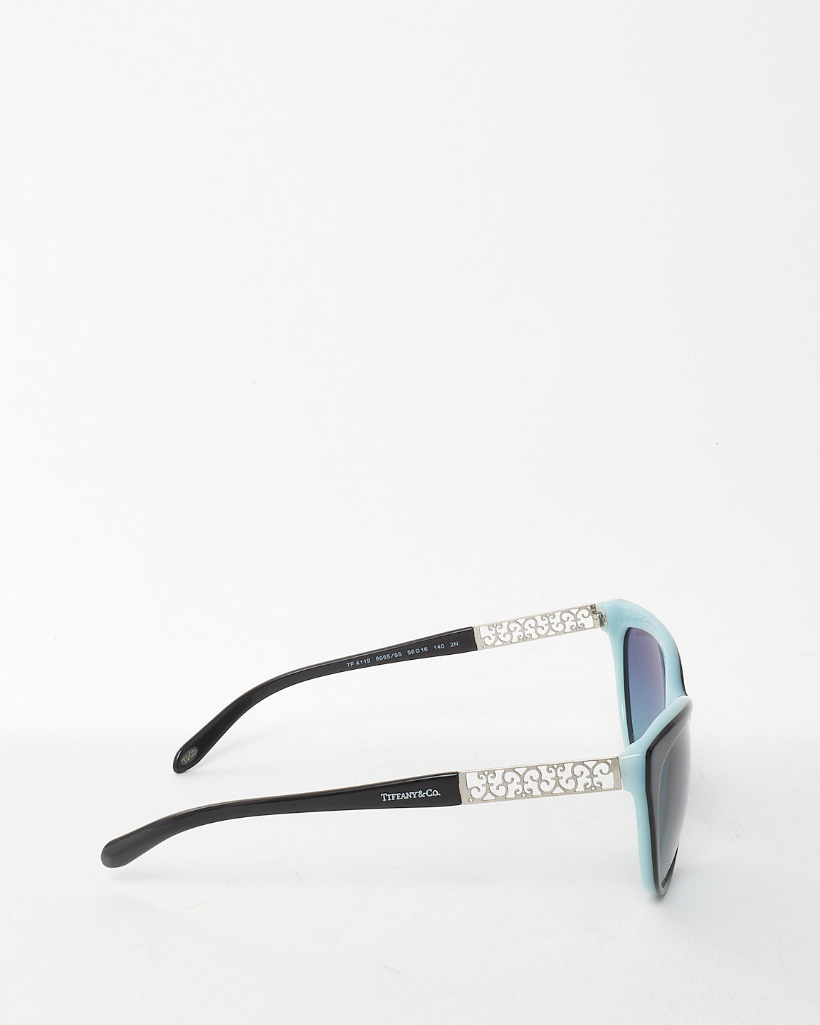 Tiffany & Co. Black Acetate TF4119 Metal Swirl Detail Sunglasses