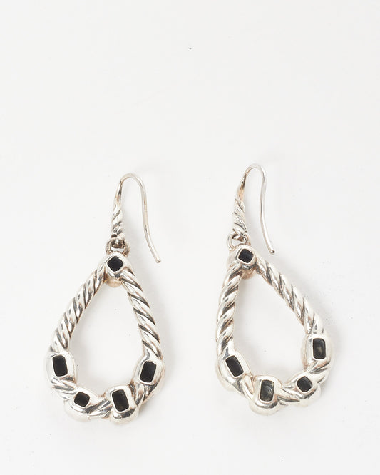 David Yurman Twisted Cable & Pavé Teardrop Earrings