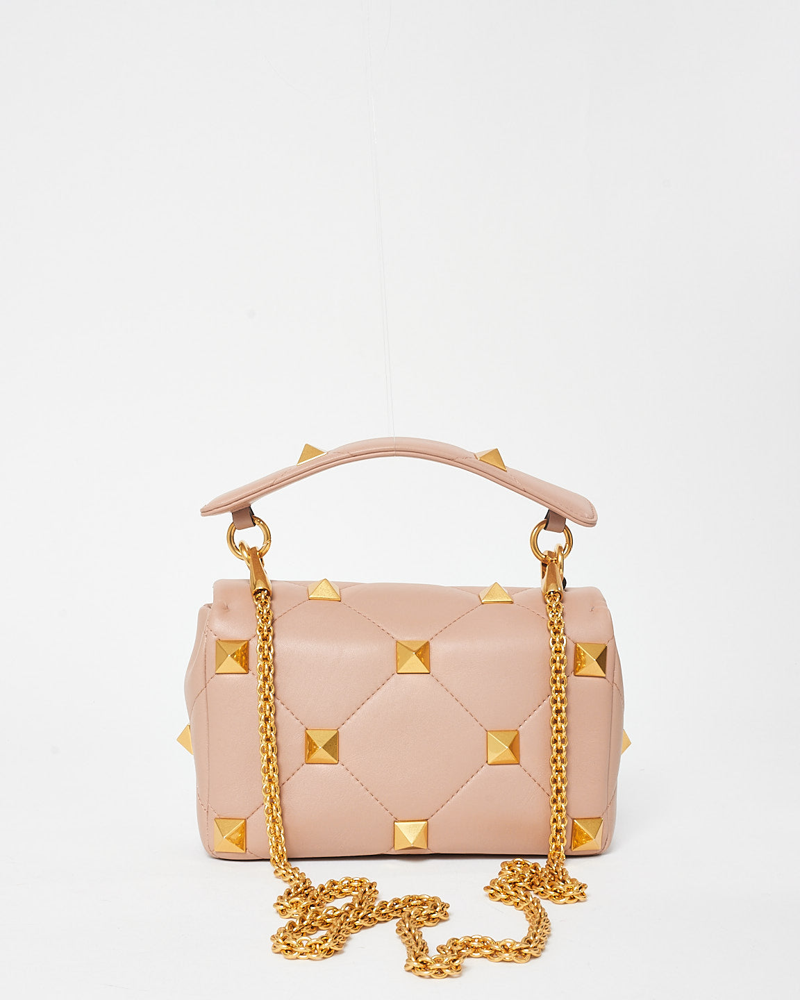 Valentino Blush Puffy Leather Small Roman Stud Bag