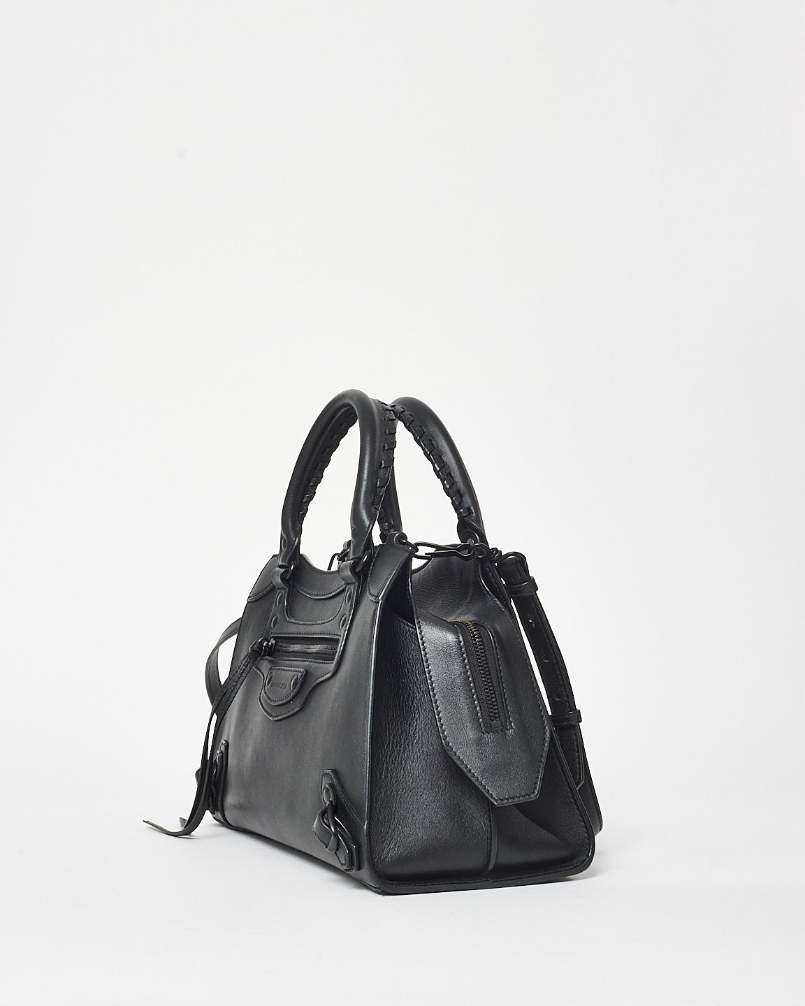 Balenciaga Black On Black Leather Neo Classic City Bag