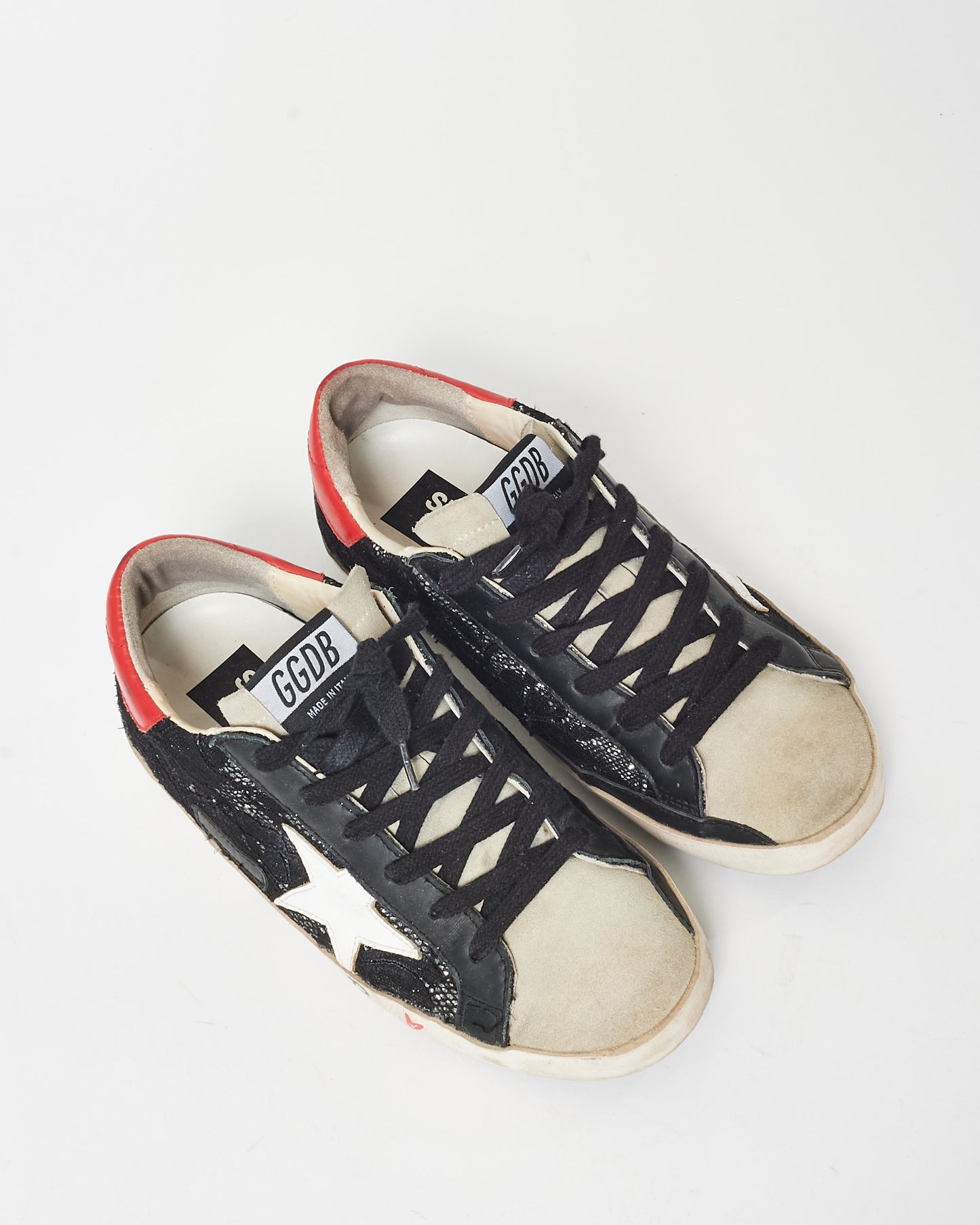 Golden Goose Black Sequin Lace & Pink Superstar Sneakers - 36