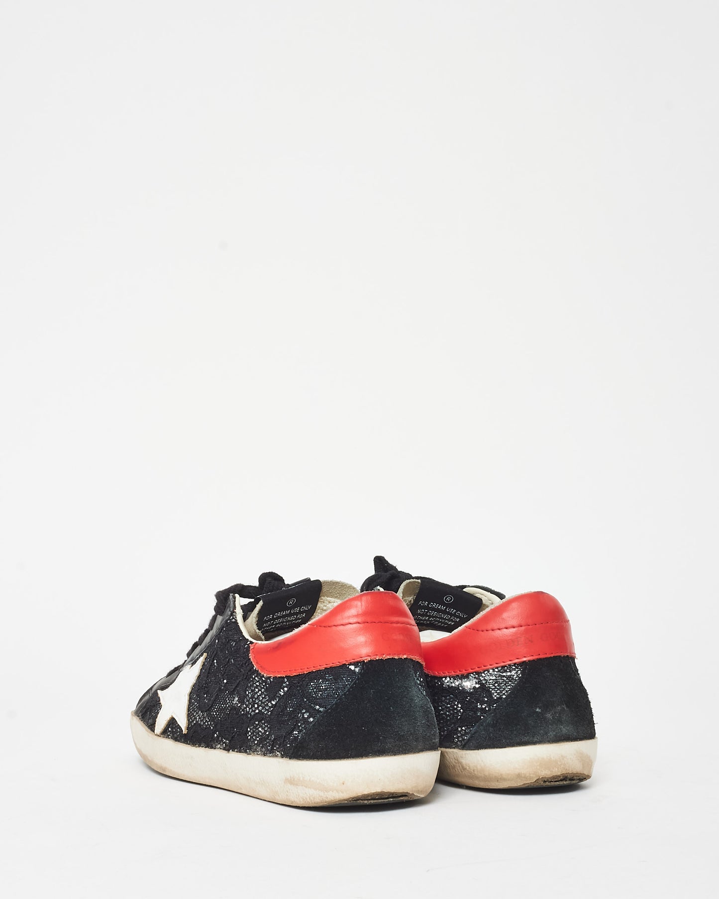 Golden Goose Black Sequin Lace & Pink Superstar Sneakers - 36