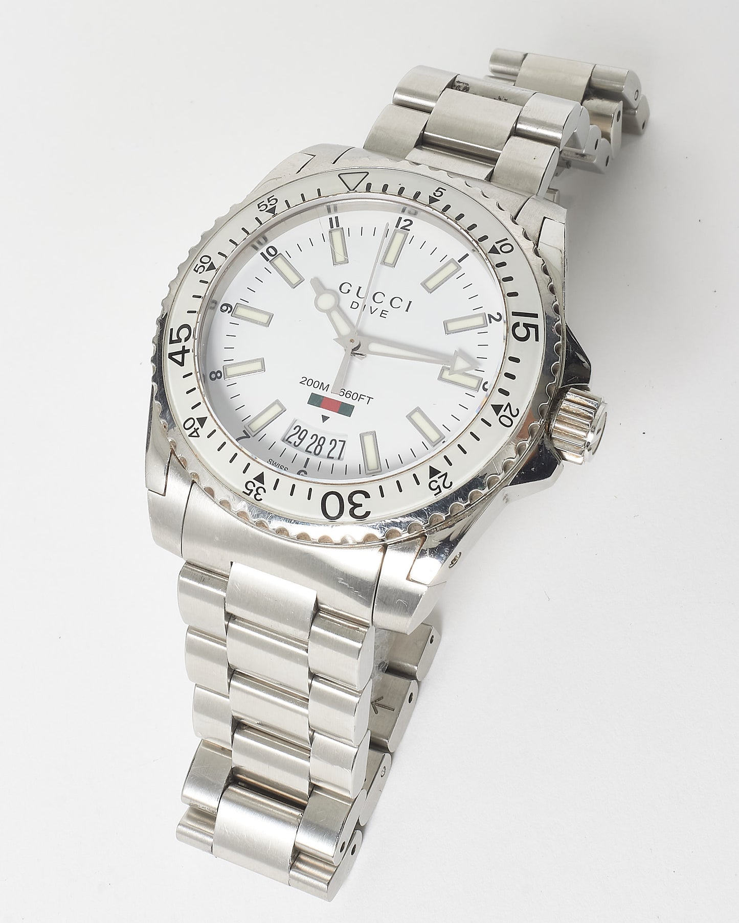 Gucci Stainless Steel & White Dial Dive 45 MM Watch