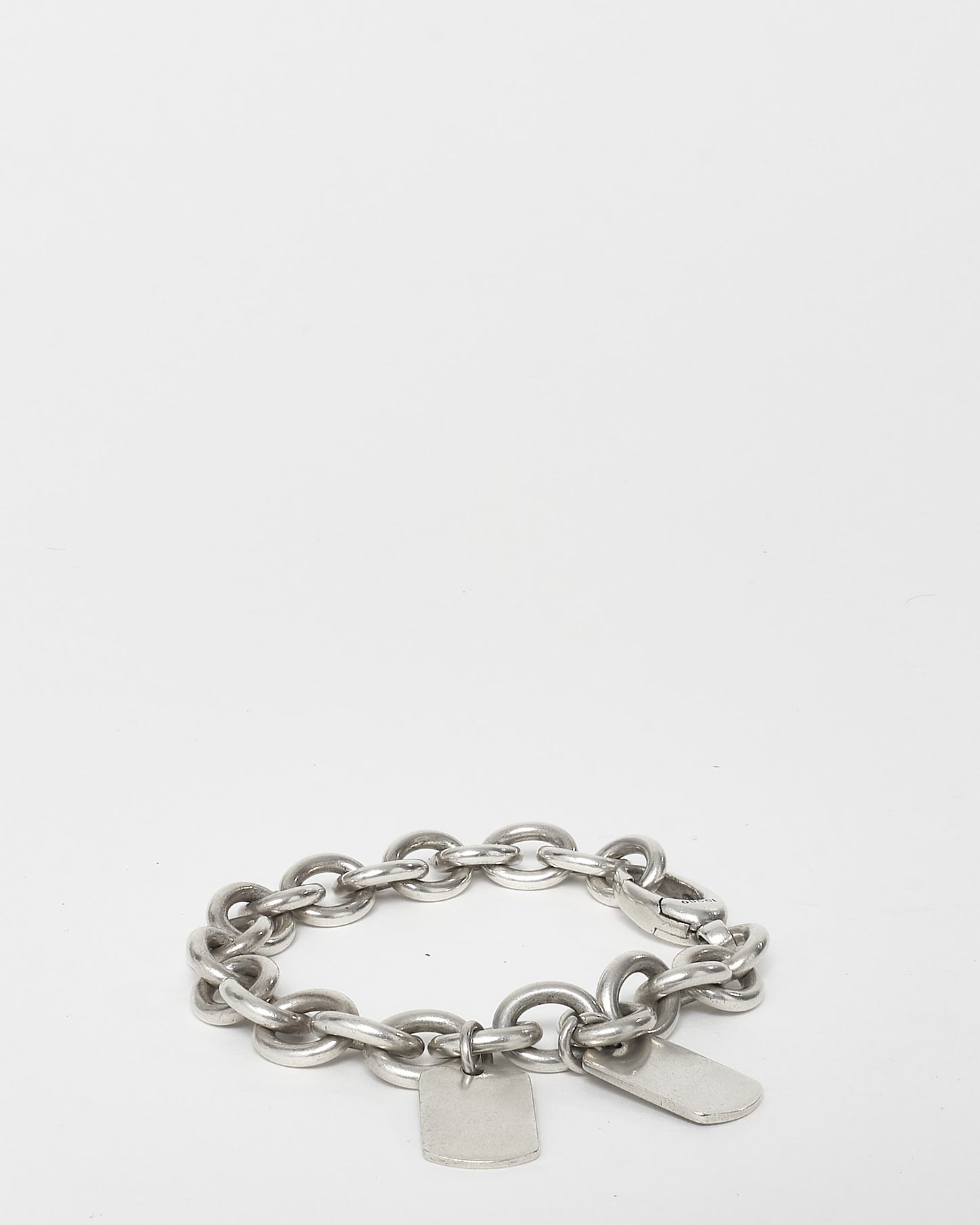 Gucci Silver Dog Tag Chunky Link Bracelet