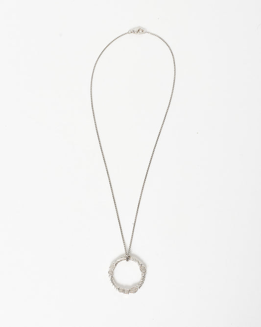 David Yurman Circle Pendant & Geometric Pavé Pendant Necklace