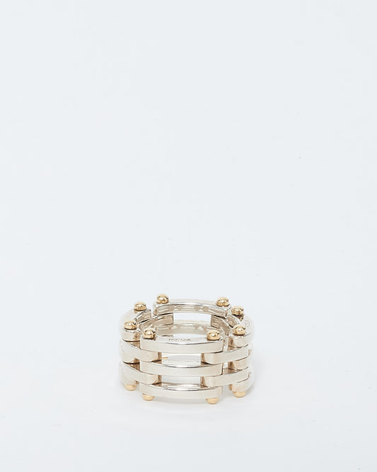 Tiffany & Co. Sterling Silver & Gold Link Ring - 6