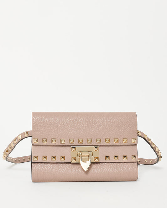 Valentino Blush Leather Rockstud Belt Bag