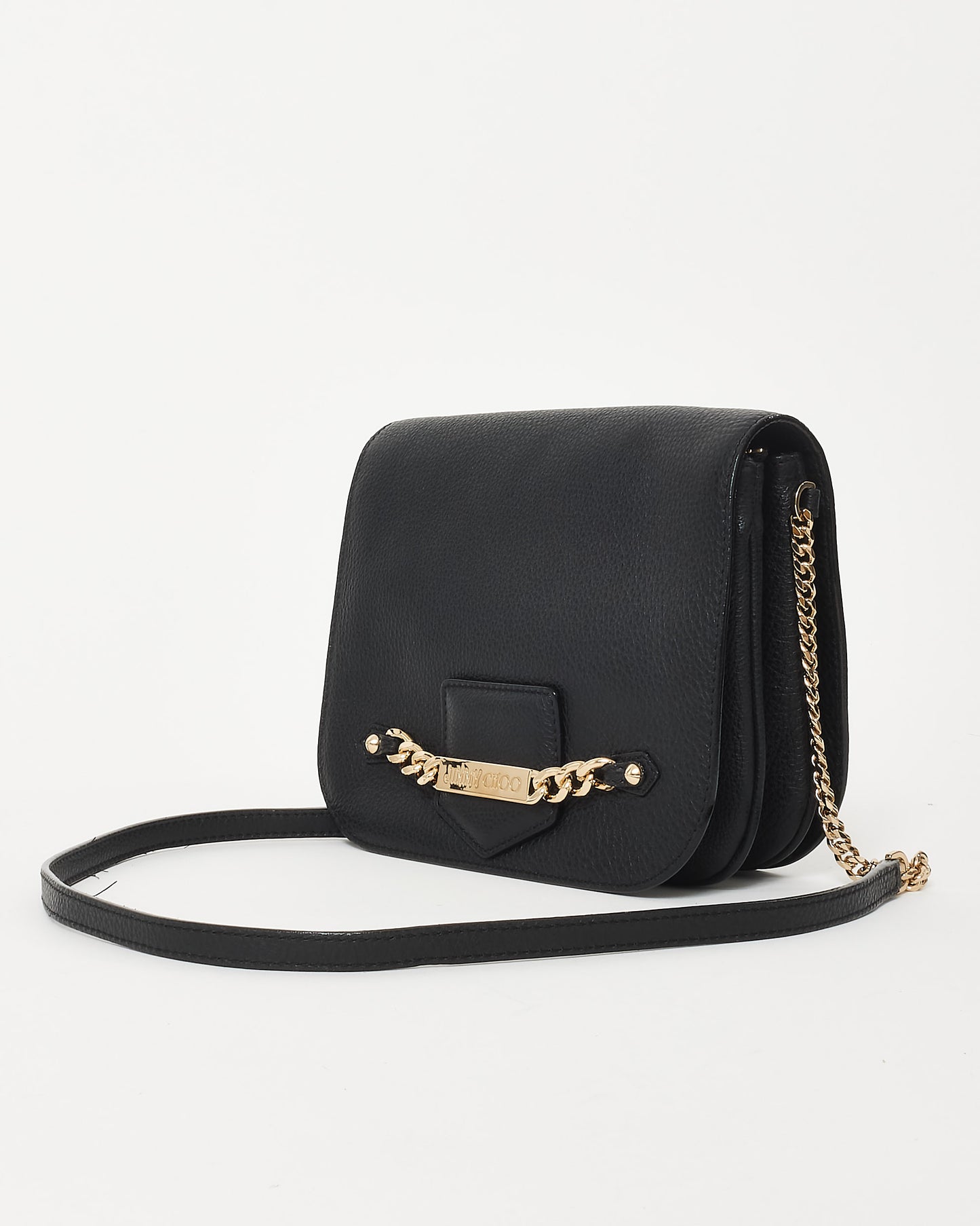 Jimmy Choo Black Leather Shadow Crossbody Bag