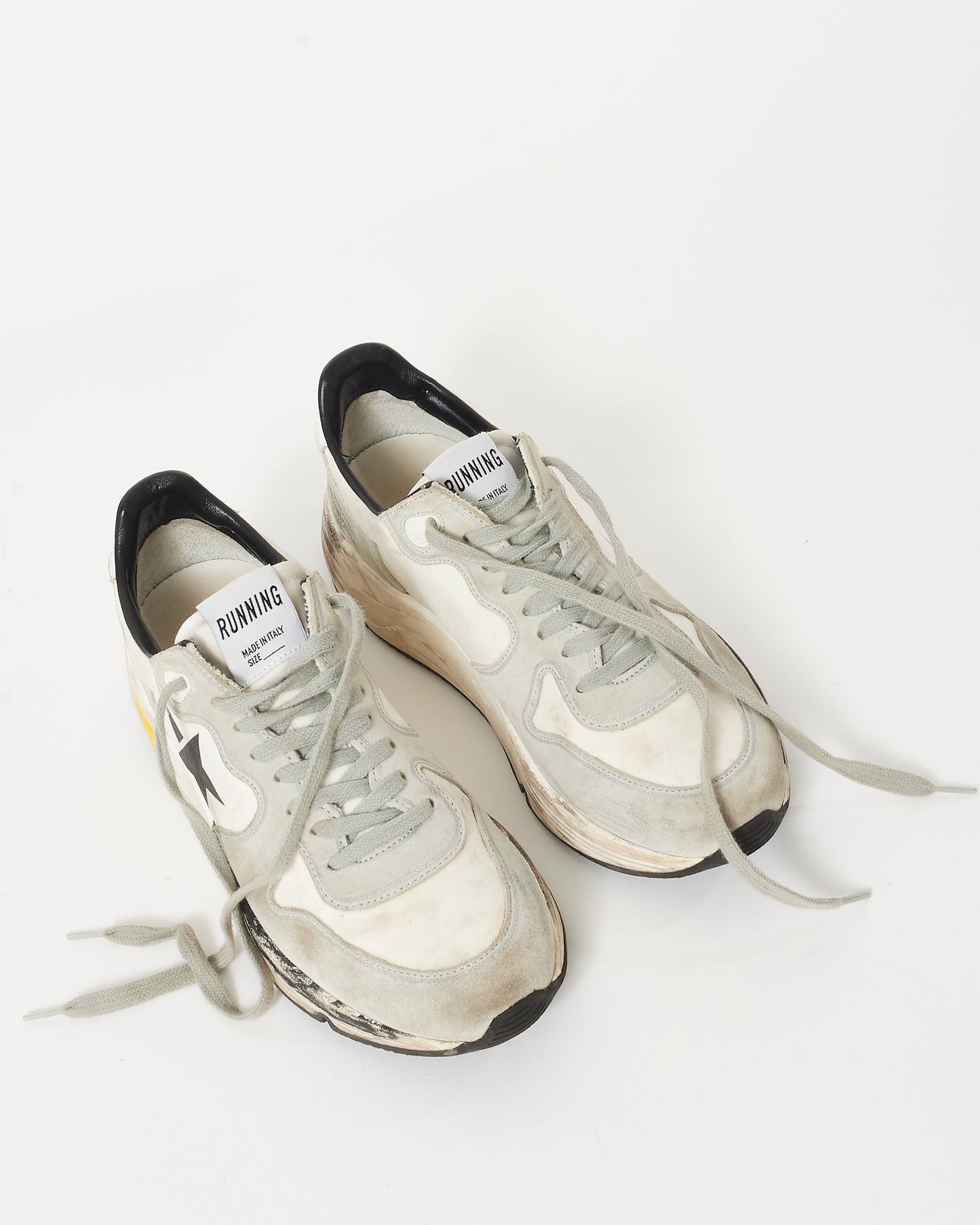 Golden Goose Black Grey & Yellow Running Sneakers - 37