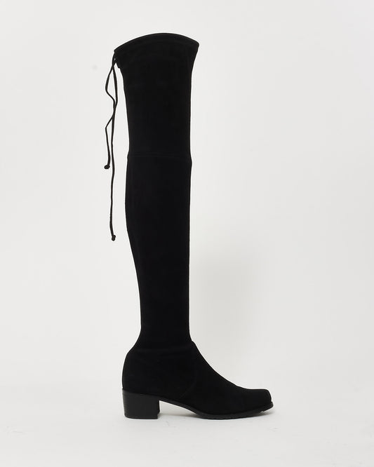 Stuart Weitzman Black Suede OTK Boots -  6.5