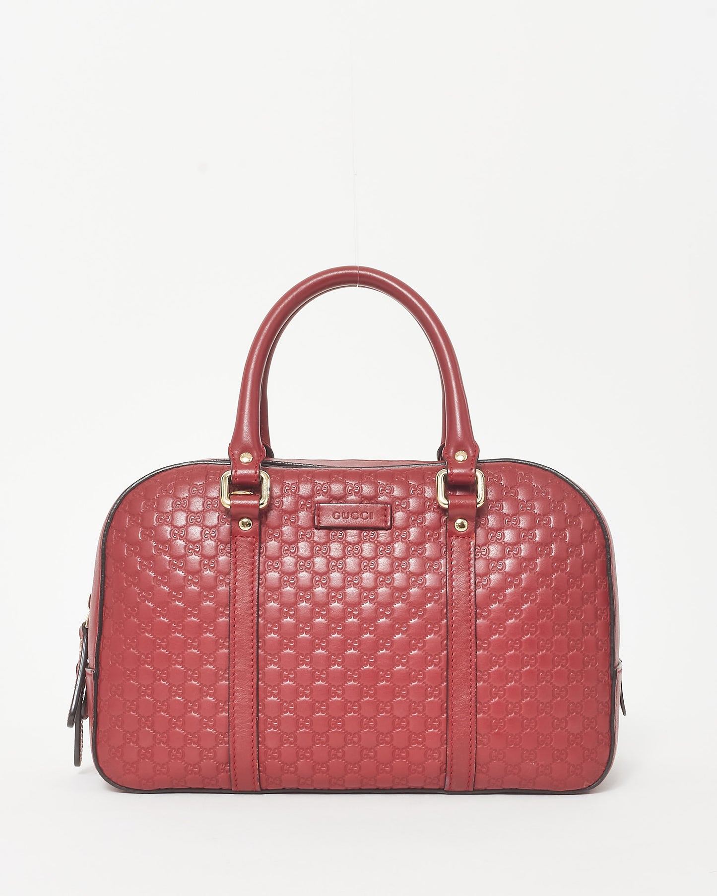 Gucci Red Leather Guccissima Mini Duffle Bag