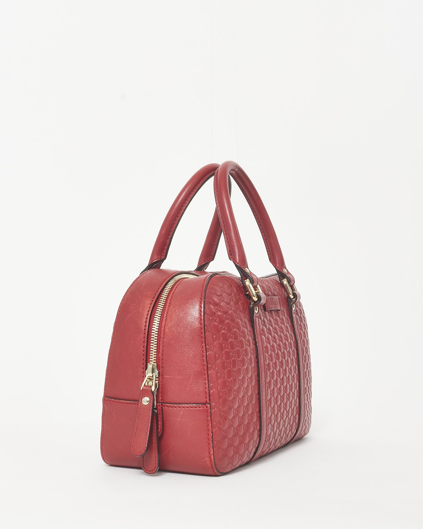 Gucci Red Leather Guccissima Mini Duffle Bag