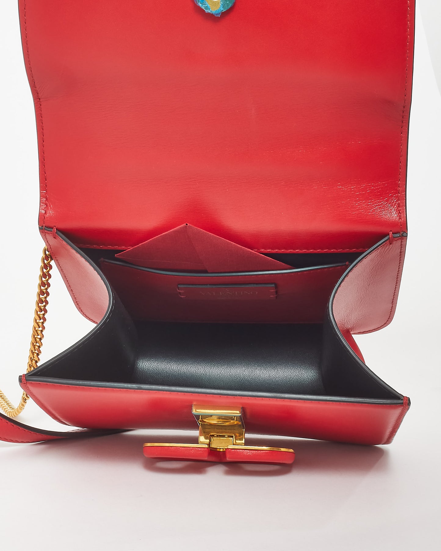 Valentino Red Leather VSling Micro Crossbody Bag