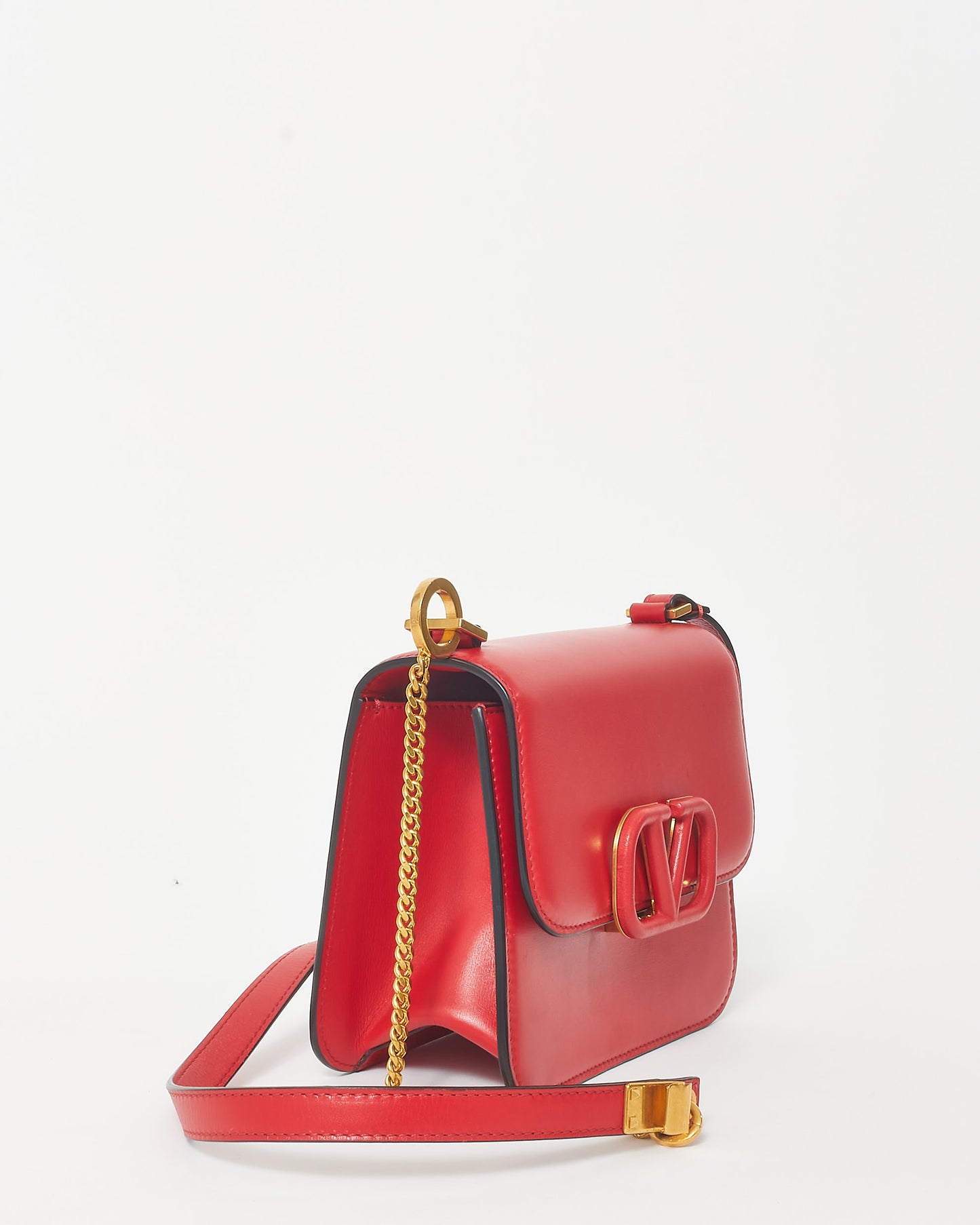 Valentino Red Leather VSling Micro Crossbody Bag