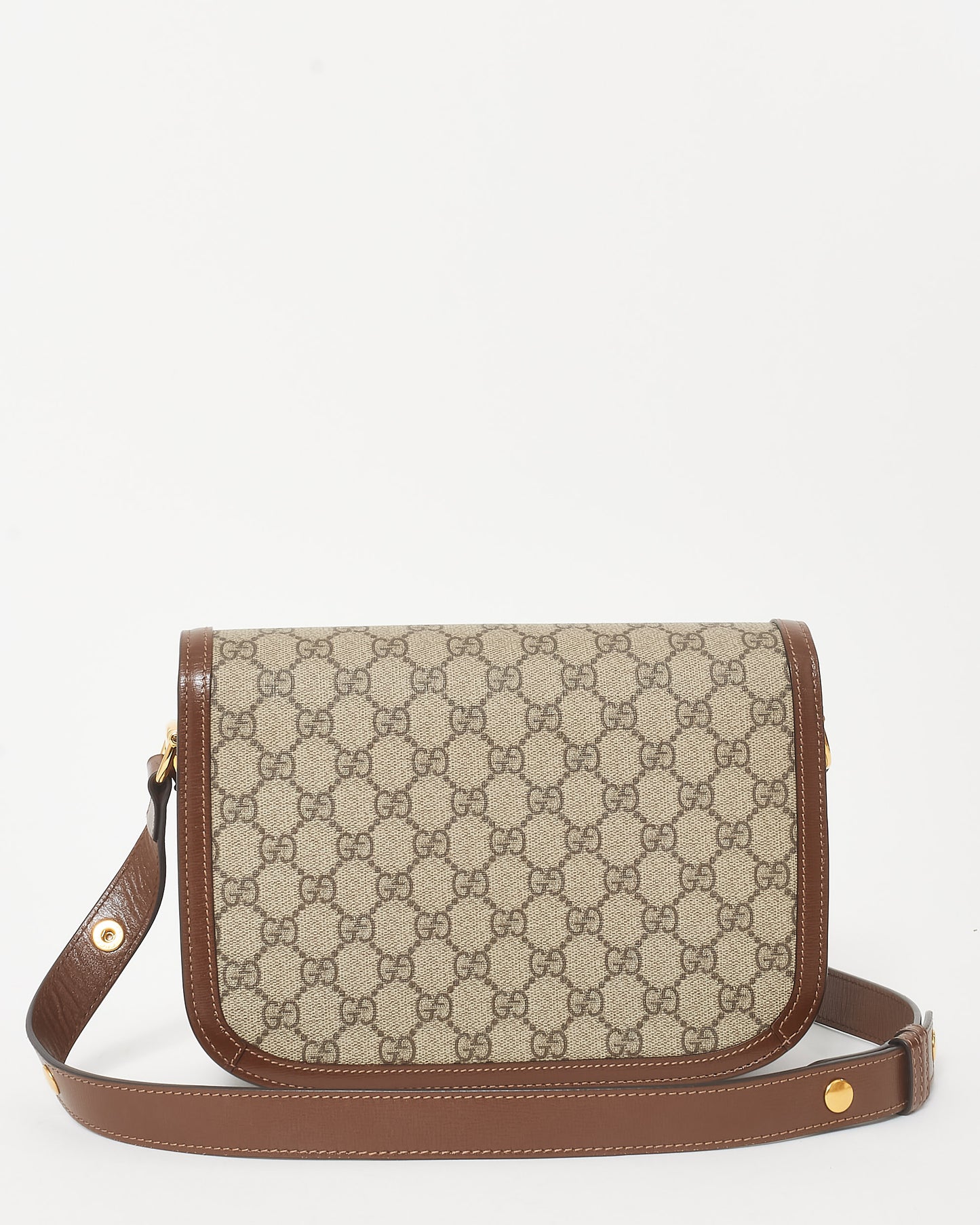 Gucci Brown Monogram Coated Canvas & Leather Small 1955 Horsebit Bag