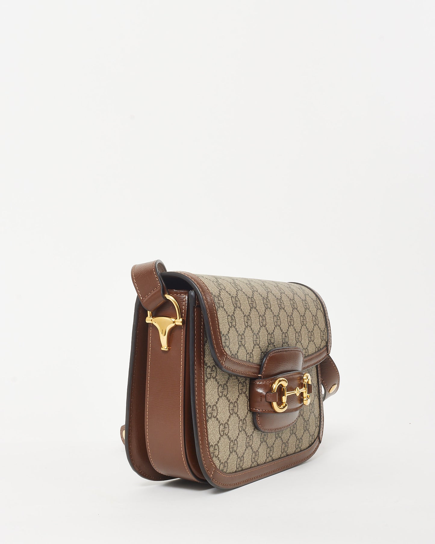 Gucci Brown Monogram Coated Canvas & Leather Small 1955 Horsebit Bag