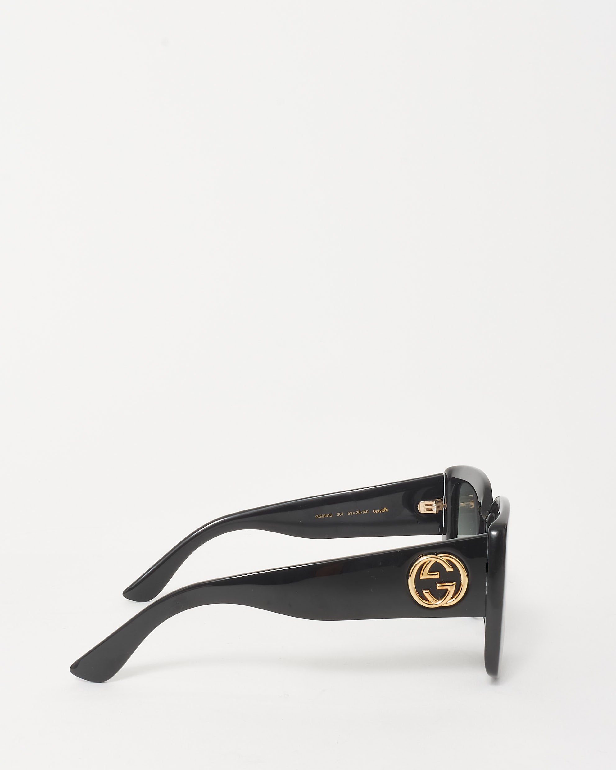 Gucci Black Acetate Logo Oversized GG0036S Square Sunglasses