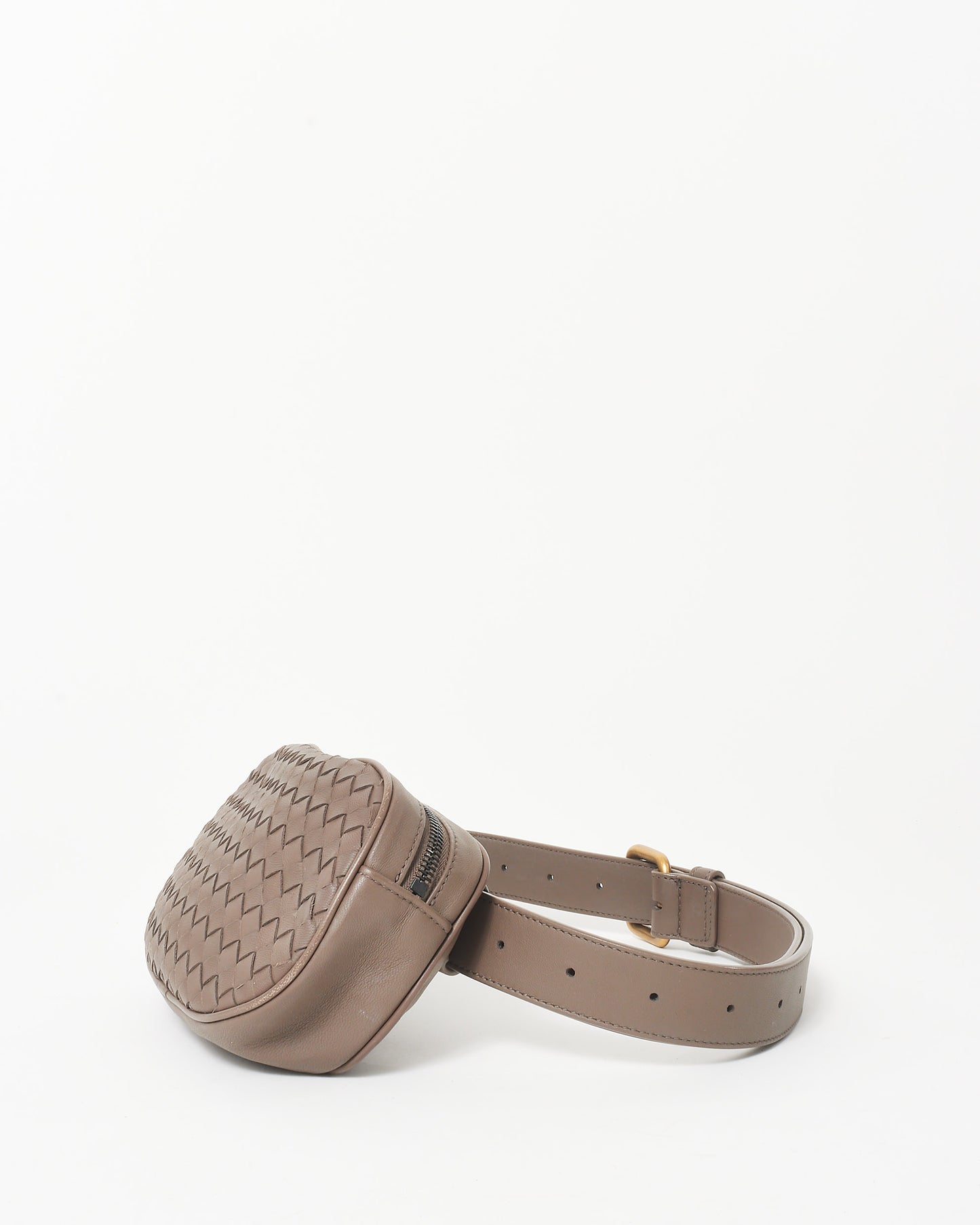 Bottega Veneta Taupe Intrecciato Leather Belt Bag